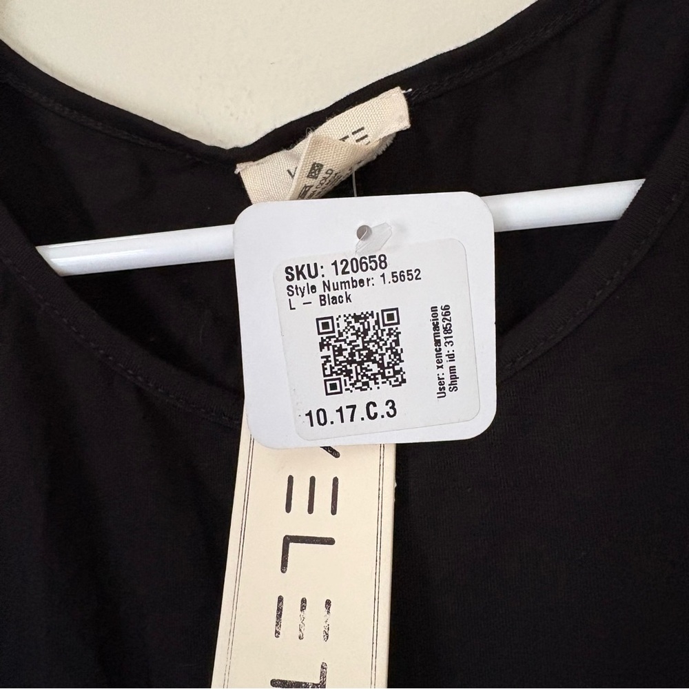 Yelete Nadine West Black Layered Tiered Blouse Size Large - Picture 10 of 12